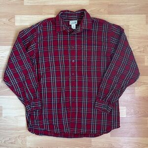 Vintage 90s LL Bean Perfect Red Traditional Fit Flannel